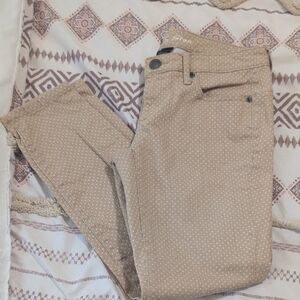 Skinny Tan Polka Dot Stretch Pants